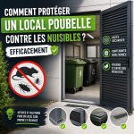Local poubelle sécurisé avec bacs fermés et entretien régulier pour prévenir les nuisibles.