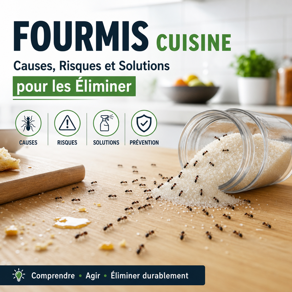 Fourmis dans la cuisine sur le plan de travail, avec conseils pour les éliminer durablement