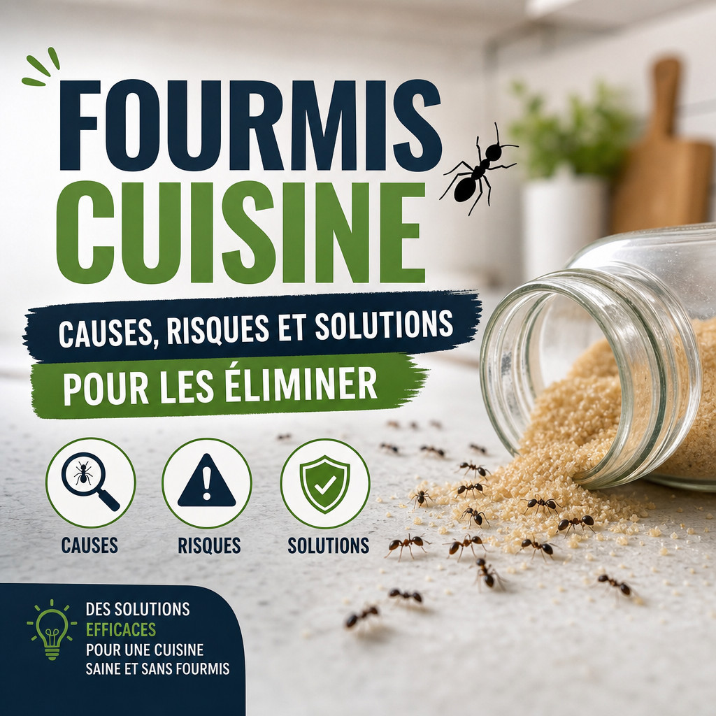 Fourmis Cuisine : Causes, Risques et Solutions pour les Éliminer 1 Infographie sur les fourmis dans la cuisine : causes, risques et solutions pour les éliminer