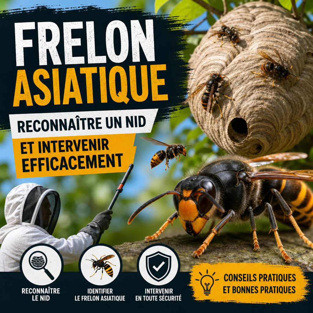 Nid de frelons asiatiques dans un arbre, signe d’infestation à repérer rapidement