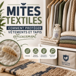 Guide illustrant la protection des vêtements et tapis contre les mites textiles avec solutions naturelles