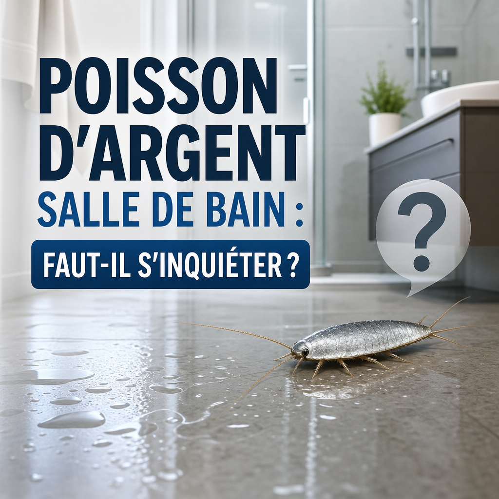 Poisson d’argent sur le sol d’une salle de bain, signe d’humidité à surveiller