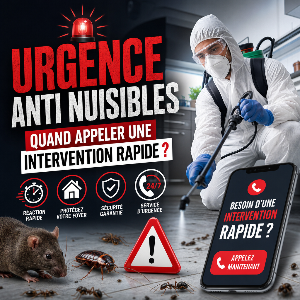Urgence Anti Nuisibles : Quand Appeler une Intervention Rapide ? 20 Technicien en intervention d’urgence anti nuisibles pour désinsectisation et dératisation 24/7